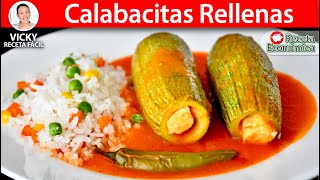 CALABACITAS RELLENAS  Vicky Receta Facil [upl. by Ettezus975]