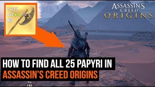 How To Find All 25 Papyri in Assassins Creed Origins [upl. by Ahseiuqal]