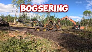 Bogsering av skördaren efter branden [upl. by Cutty]