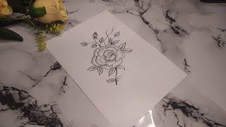 Rose Flower Drawing Flower Art  How To Draw Flower Step by Step [upl. by Dunc]