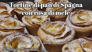 Tortine di pan di Spagna con rosa di mele 🌸​🍎 [upl. by Mayne594]