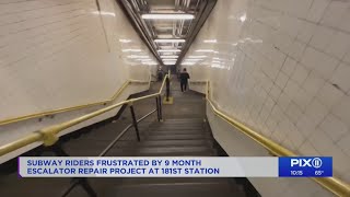 Subway riders face long climb up stairs at deep Manhattan subway station [upl. by Belita549]