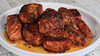 Honey Butter Garlic Glazed Salmon Bites [upl. by Niawat221]