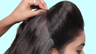 4 Easy Puff Hairstyles  How to Make Perfect Puff Hairstyle  Quick Hairstyles for Medium Thin Hair [upl. by Engenia853]