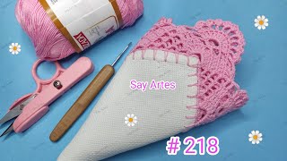 218 puntilla muy bonita para zurdo fácil de hacer  Say Artes [upl. by Irrem533]