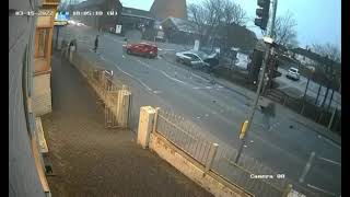 Shocking rearend crash in Wordsley caught on CCTV [upl. by Attenwahs]