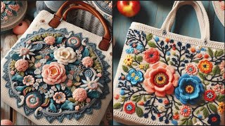 Abstract crochet handbag prints Natureinspired crochet handbag motifs [upl. by Haggi255]