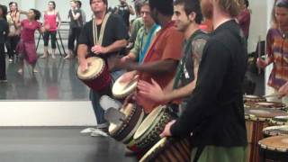 1 Dramane amp David play djembe for OCC African Dance Class  Djole [upl. by Eusadnilem]