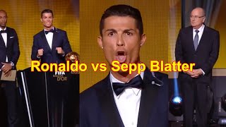 Ronaldo vs Sepp Blatter Balon de Or Sepp Blatter bekommt angst [upl. by Etty]