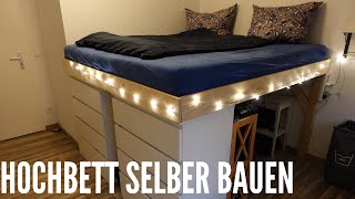 Hochbett aus Holz selber bauen mit Hilfe von IkeaSchränken [upl. by Meda]