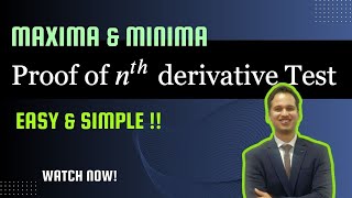 The nth Derivative Test  Maxima amp Minima  Simple amp Easy Proof [upl. by Mcclelland653]