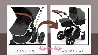 Ickle Bubba stomp V3 car seat unit to carry cot unit switching set up [upl. by Noll]