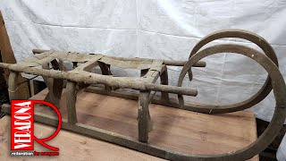 Antique wooden sled from 1940  Restoration [upl. by Kcitrap]