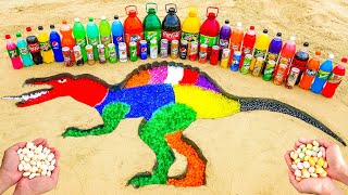 How to make Spinosaurus Dinosaur with Orbeez Fanta Sprite Coca Cola Mentos and Popular Sodas [upl. by Shirlie851]