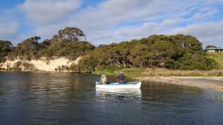 Classic Style Traditional Glenelg River Estuary Putt Putt Fishing Boat On Its Way Fishing [upl. by Yahsed]