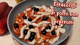 STRACCETTI DI POLLO CON PEPERONI  Morbidi facili e leggeri [upl. by Ytisahcal]