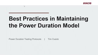 Best Practices in Maintaining the Power Duration Model [upl. by Htnicayh]