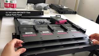 High Density 1U 144 cores MPOMTP Fiber Optical Patch Panel for Data Center [upl. by Ahsirt717]