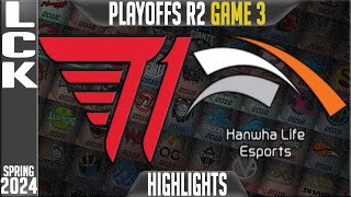 T1 vs HLE Highlights Game 3  LCK Playoffs Spring 2024 Round 2  T1 vs Hanwha Life Esports G3 [upl. by Lymann]