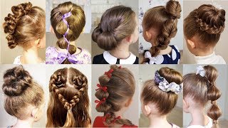 10 cute 1MINUTE hairstyles for busy morning Quick amp Easy Hairstyles for School [upl. by Odnumde]