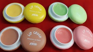 Top 4 Nykaa lip crush macaron lipbalm review  flavoured lipbalm  100 vegan lipbalm in india [upl. by Lilly]