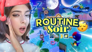 MON INCROYABLE ROUTINE DU SOIR 😴💤 dans ANIMAL CROSSING NEW HORIZONS  Let’s play 1H [upl. by Enyaz317]