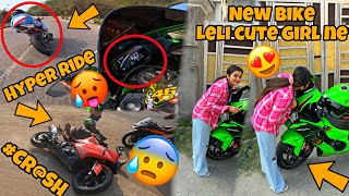 Finally Cute Girl se mill liya ￼😍😍  Hyper Ride 😍  crsh 😰 Motovloggerjannustunts [upl. by Merrill118]