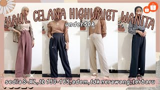 SHOPEE HAUL CELANA HIGHWAIST UNDER 50K BISA UNTUK 150 165CM [upl. by Leahcimdivad71]