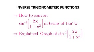 How to convert arc sin2x1x2 in terms of arc tan x inversetrigonometricfunction [upl. by Tihor122]