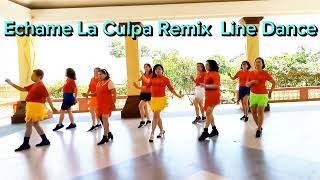 ECHAME LA CULPA REMIX Line Dance DEmo By Gina amp Friends [upl. by Eikcim905]