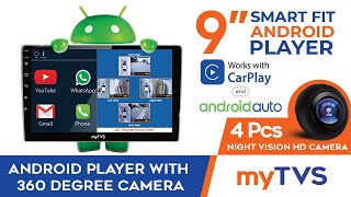 myTVS Android Player with 360 Degree Camera Parking Kit  Car Android Player  360 Degree Cameras [upl. by Tiphane]