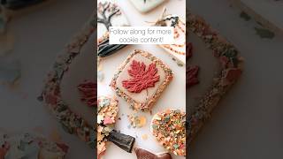 Textured 🍁 cookiedecorating decoratedcookies royalicing cookies [upl. by Aihcats]