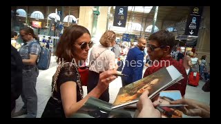 Keira Knightley signing autographs in Paris [upl. by Ardnekal]