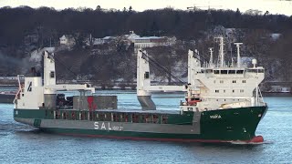 Shipspotting Heavy Lift Cargo Ship Maria arriving in Hamburg German on the Elbe River IMO 9266566 [upl. by Tichonn985]