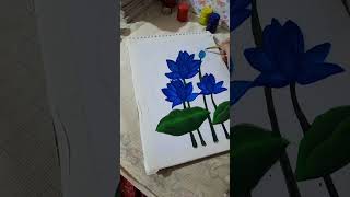 Blue water lily painting🪷 flowerart painting waterlily art watercolour [upl. by Ehpotsirhc]