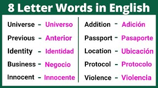 Palabras en Inglés por tan solo 8 letras  8 Letter Words in English  Phonics lesson [upl. by Crowell473]