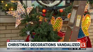 Christmas decorations vandalized [upl. by Peony]