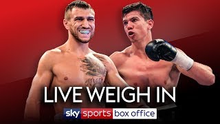 LIVE WEIGH IN Vasiliy Lomachenko vs Luke Campbell amp Hughie Fury vs Alexander Povetkin [upl. by Klemm]