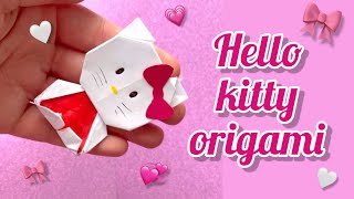 DIY  HELLO KITTY ORIGAMI 🎀 [upl. by Cheshire659]