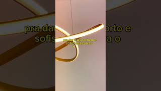 LUSTRE PENDENTE LED INFINITO DOURADO LUMINÁRIA DE TETO MODERNA luminariadeteto lustre luminaria [upl. by Llenwahs]