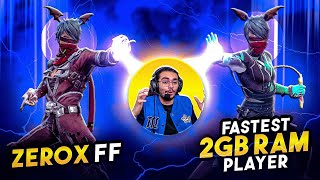 Fastest 2 GB Ram Player 📈 Destroy Zerox FF Speed 💔 2 GB Ram Player Cheating ❌️😱 Free Fire India🇮🇳 [upl. by Refinej145]