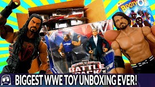 WORLDS BIGGEST WWE TOY UNBOXING EVER  OVER 75 TOYS OPENED REVIEWED and ROASTED EPIC WWE TOYS [upl. by Frida253]