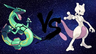 BATALHA POKEMON RAYQUAZA VS MEWTWO QUEM VENCEU [upl. by Ybocaj]