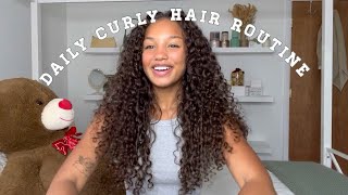 TUTORIAL  MY DAILY CURLY HAIR ROUTINE [upl. by Riane]