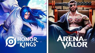 ¡TODOS LOS HEROES DE ARENA OF VALOR EN HONOR OF KINGS ¿QUIEN ES QUIEN  Navalha [upl. by Glanville606]