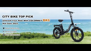 HITWAYColorway Electric Bike 20quot Fold City Bike250 W36 V112AH Variable Speeds with Saddle Bag [upl. by Nylannej]