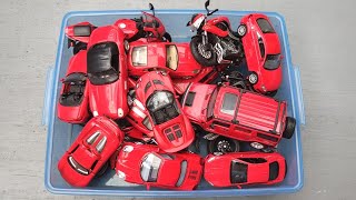 Box Full of Diecast Model Cars amp Bikes Red Color BMW Honda Benelli Mercedes Benz Hummer 102 [upl. by Shumway]