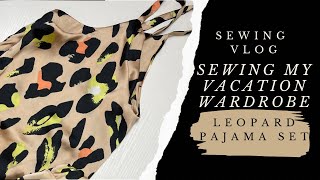 Vacation sewing sewing a pajama set using the Ogden cami amp shorts  sewing vlog [upl. by Solange]