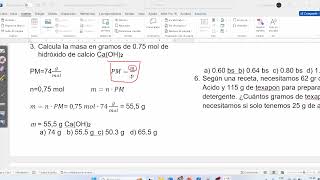 Convertir mol a gramos Ejercicio 3 [upl. by Nessa]