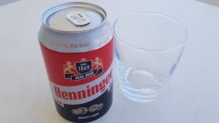 Henninger Beer Greece Unboxing 2021 Real Beer Quality Lager since 1869 [upl. by Beitris]